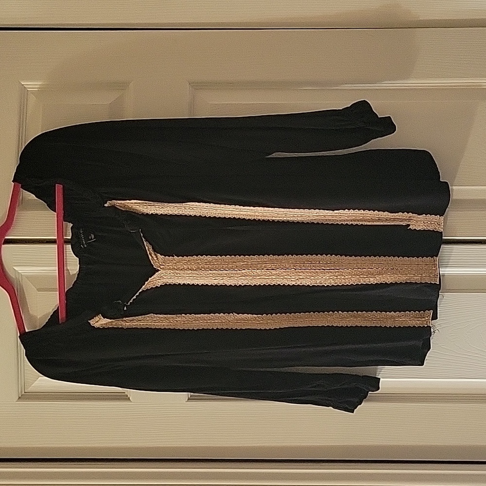 Black blouse with lace detail